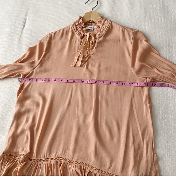 Ro + De Pink High Ruffle Neck Drop Waist Blouse - Picture 6 of 11